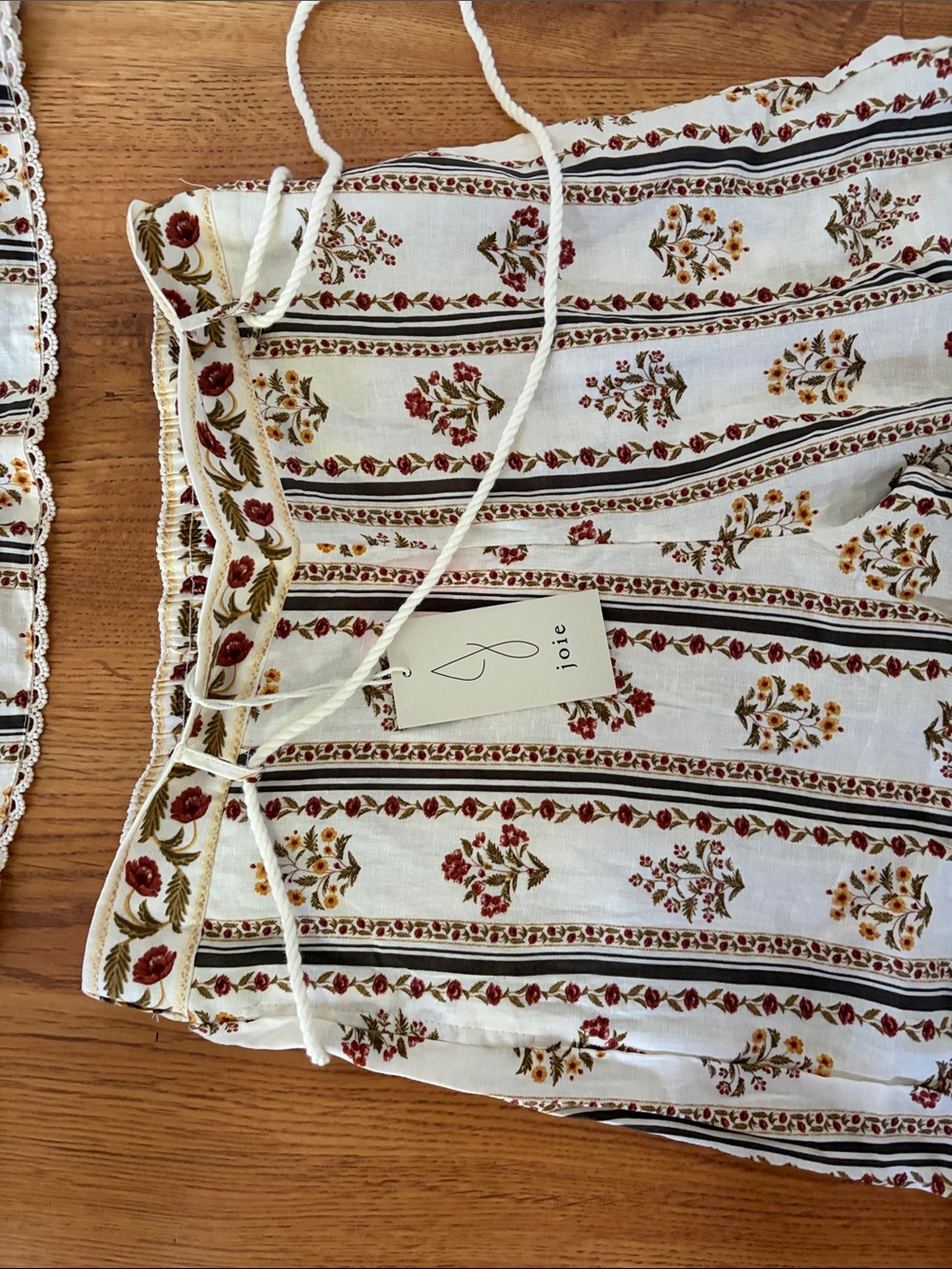 Joie Cream Floral Stripe Wide-Leg Pants Set - Picture 5 of 15